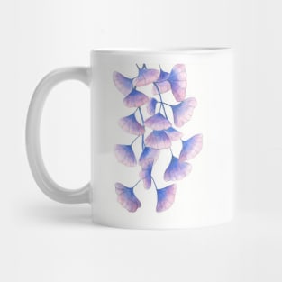 Blue and Pink Ginko leaves Mug